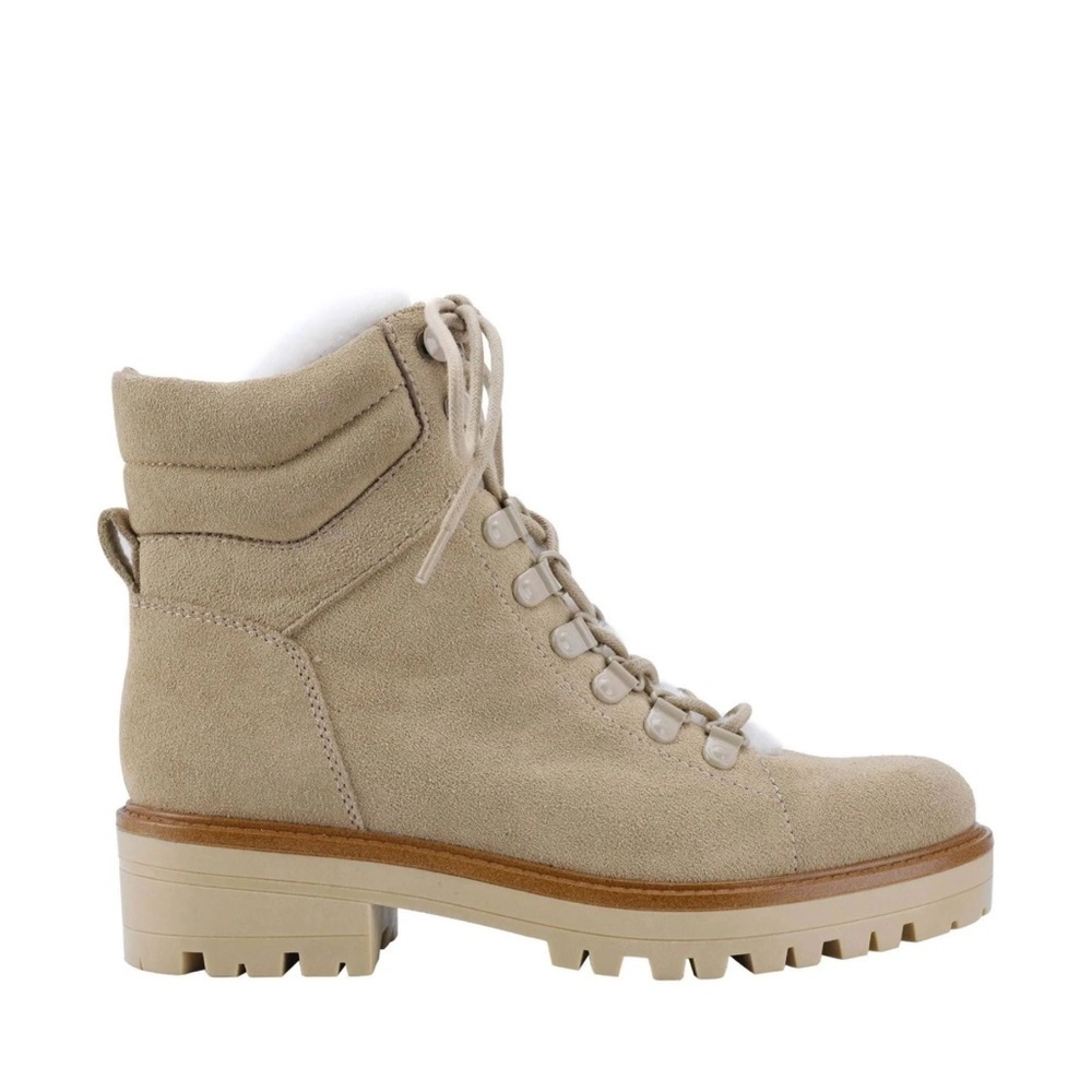 MARC FISHER Mallie Lace Up Hiker‎ Boots Beige Sz 8.5M - Picture 2 of 10